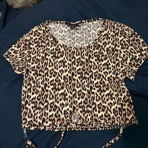 Large Cheetah Print Crop Top